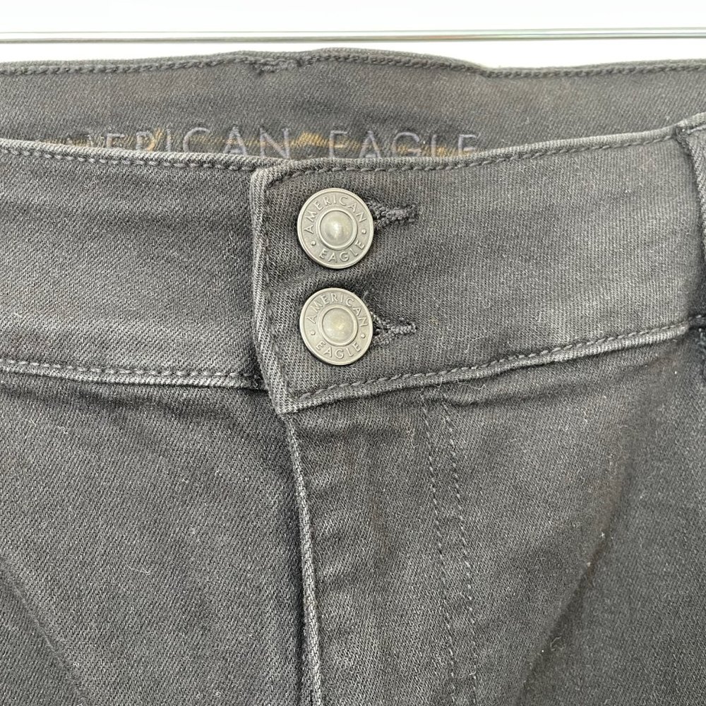 American Eagle Outfitters Artist Flare Black Denim Jeans Womens 22 Short - Picture 4 of 13